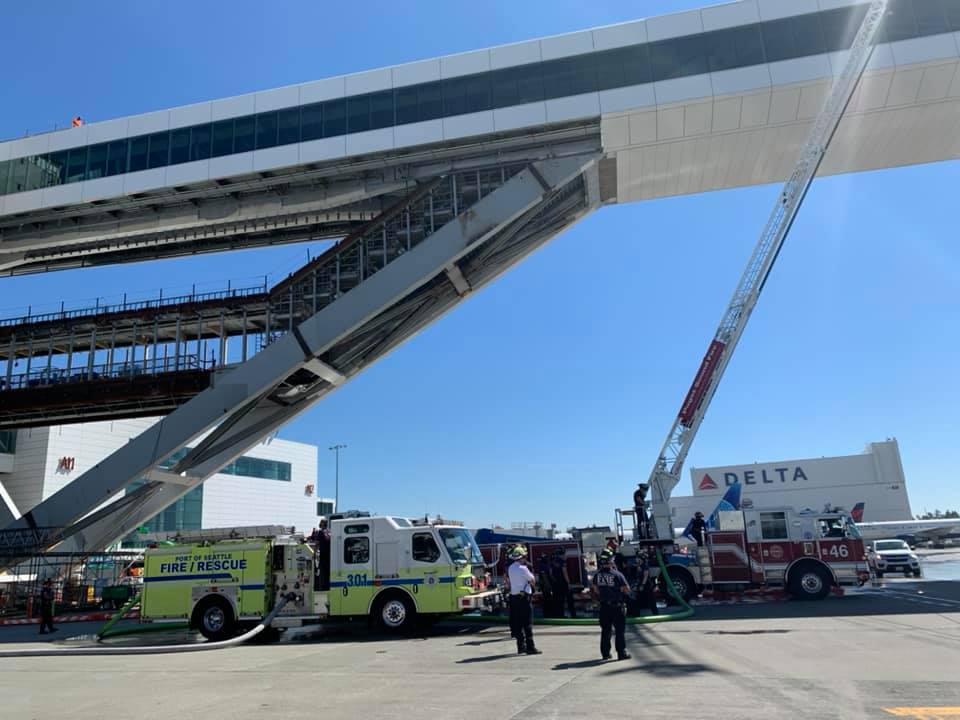 Training at south satellite bridge