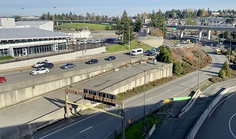 Busy Departures Drive at SEA Airport