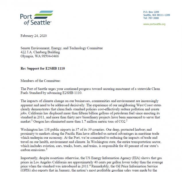 Copy of the Low Carbon Fuel Standard Letter