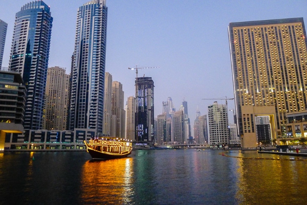 Dubai skyline at night