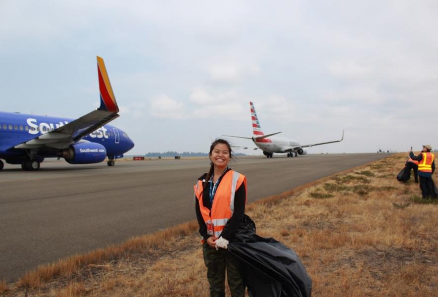 Bryanna Bui on the airfield 