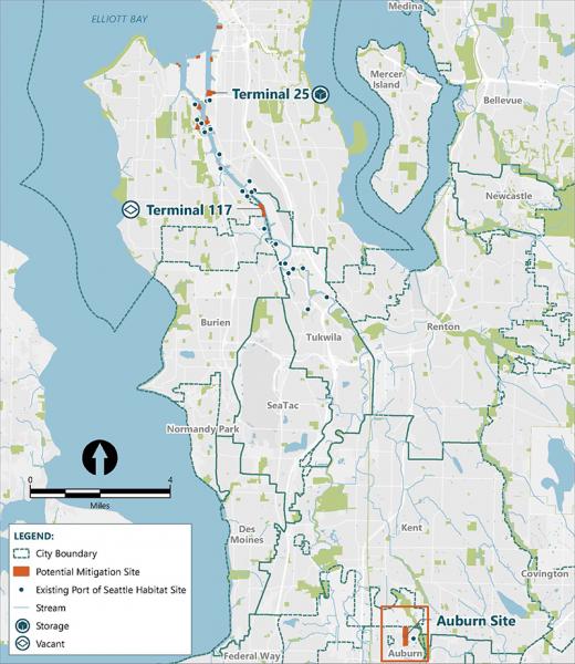 Map of the three mitigation bank habitat sites