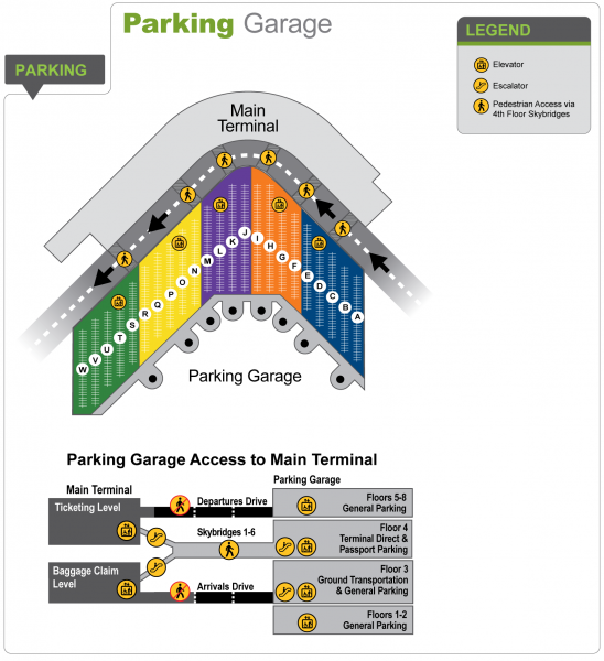 Airport parking garage map