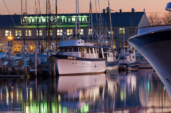 Fishermen's Terminal and commercial fishing boats 