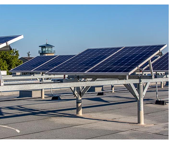 Solar panels at Fishermen's Terminal, Seattle, July, 2018