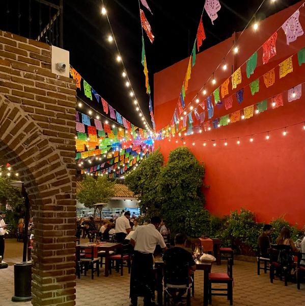 An al fresco dining experience Los Tres Gallos in  Cabo San Lucas