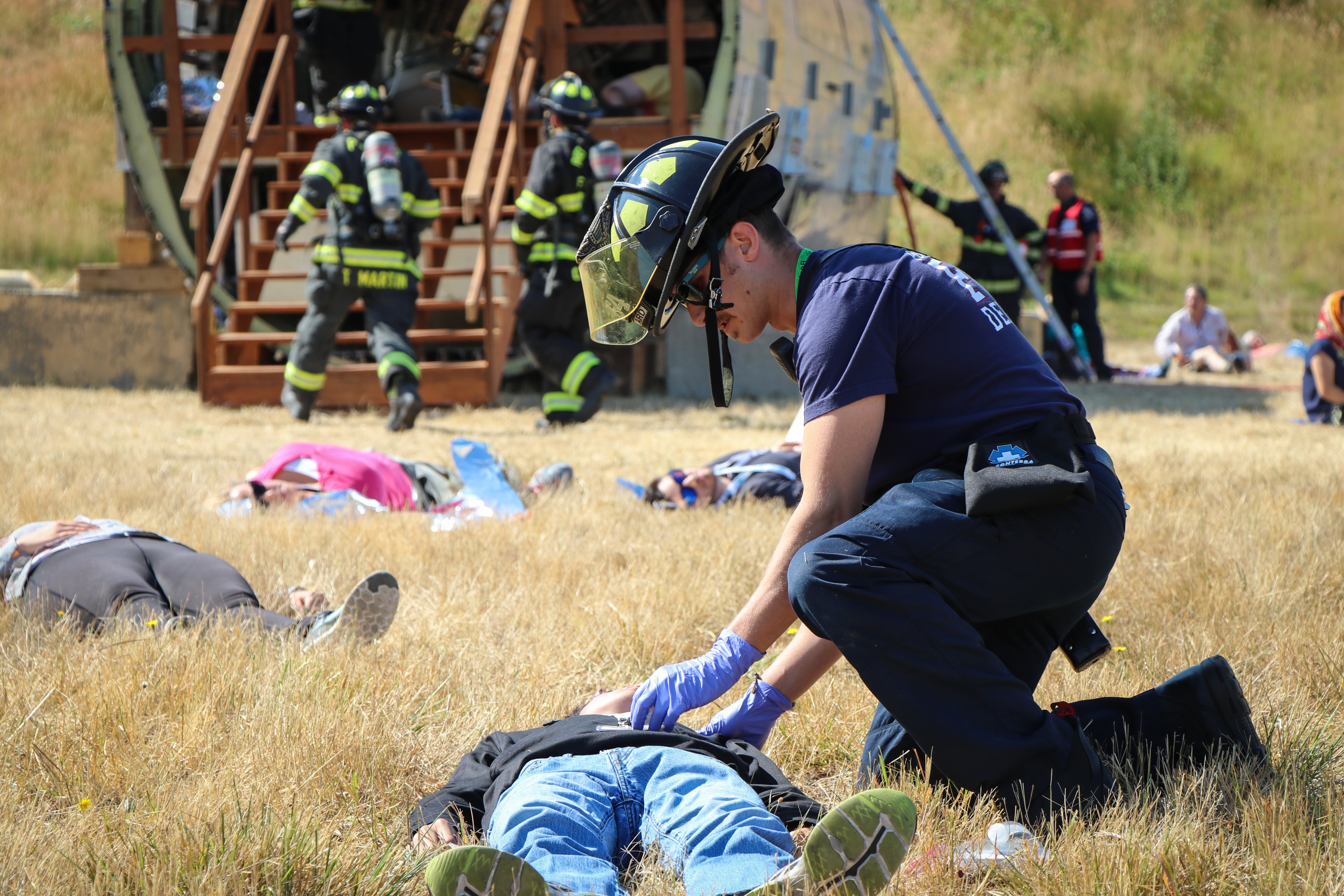 2017 Triennial Drill - examining volunteer patient