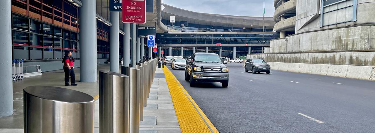 Arrivals Drive Roadway with Zero Grade Curb