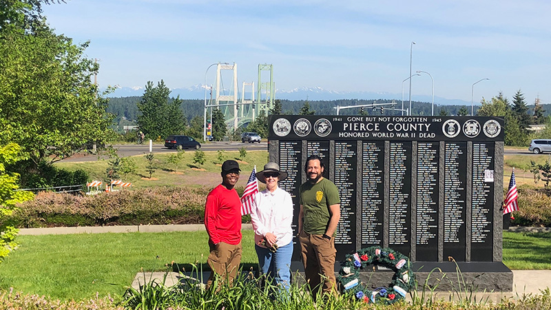 Juan at the Pierce County World War II memorial