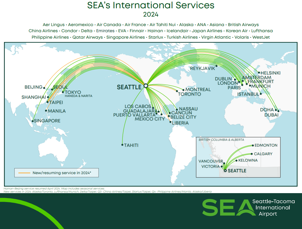 SEA International Route Map 2024