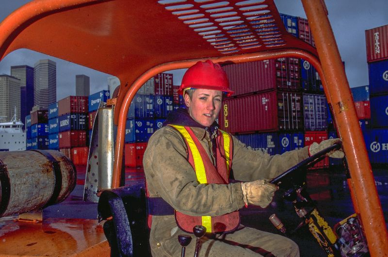 Kevin Catherine Castle in a hard hat