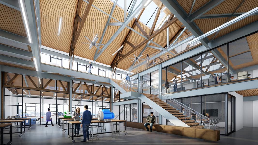 Rendering inside the Maritime Innovation Center