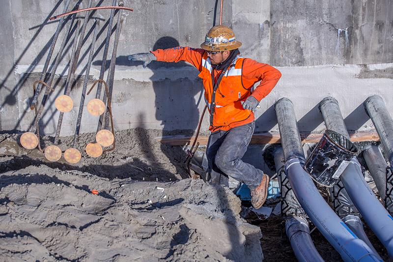 Construction worker on the NSAT project.