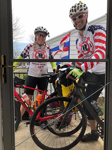 Stephanie, Merrick, and their bikes