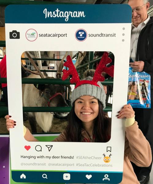 Reindeer and Bryanna Bui pose in a selfie