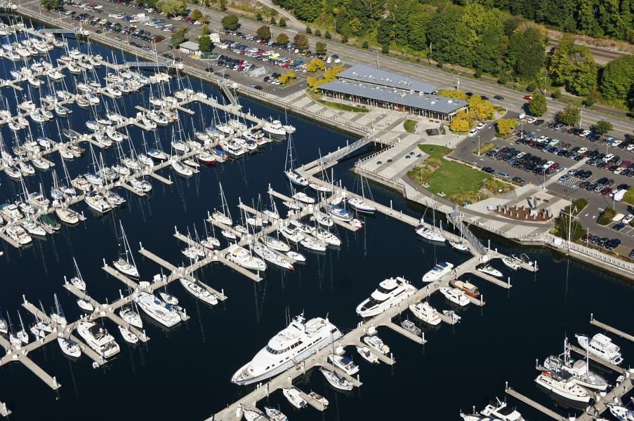 Aerial view of Shilshole Bay Marina