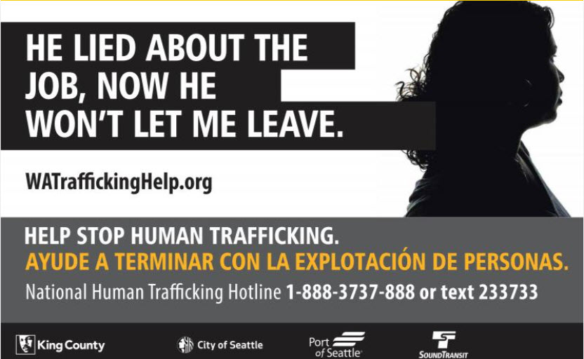 Advertisment for survivors of human trafficking