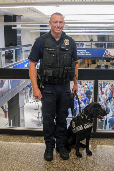 Officer March and canine Belle