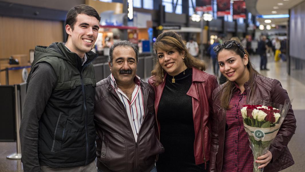 Iranian Family welcomes a loved on at Sea-Tac Airport, Seattle, WA Sept. 18, 2018