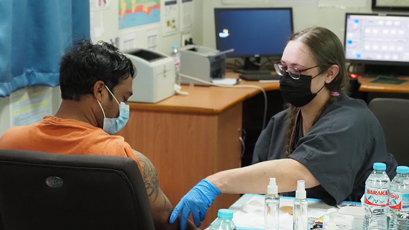 Crew getting vaccinated