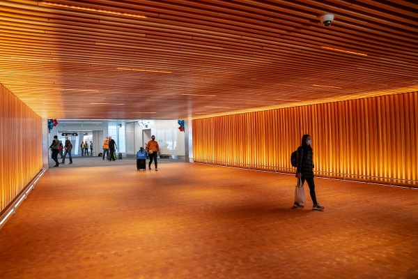 Welcome center at the International arrivals facility